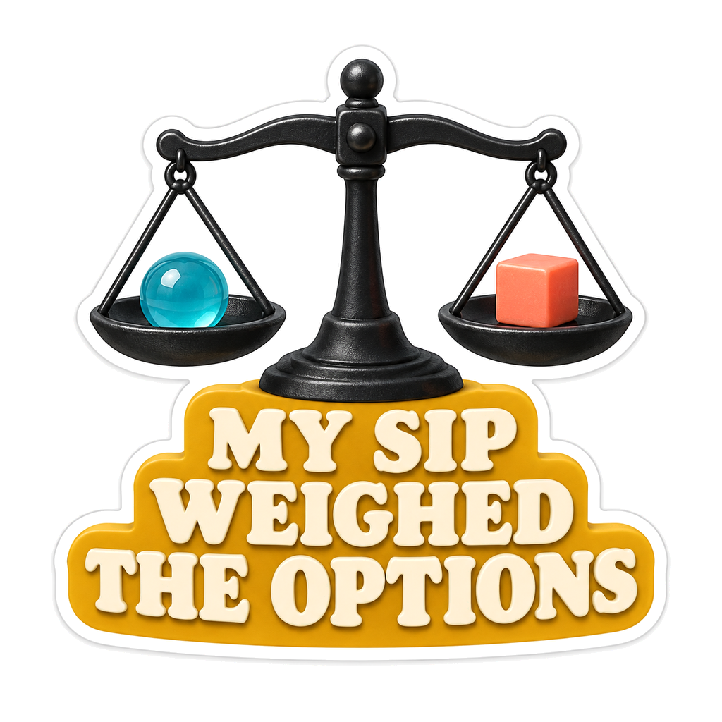 Black Balance Scale with Weighed Options Quote Vinyl Decal Stickers