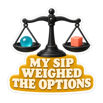 Black Balance Scale with Weighed Options Quote Vinyl Decal Stickers