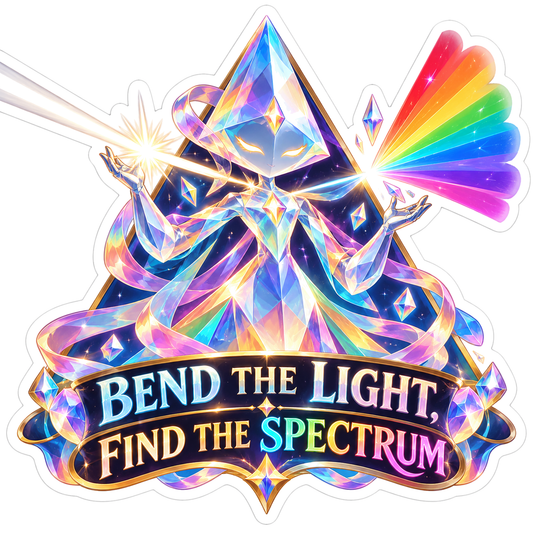 Hooded Prism Spirit Casting Rainbow Light Vinyl Decal Stickers