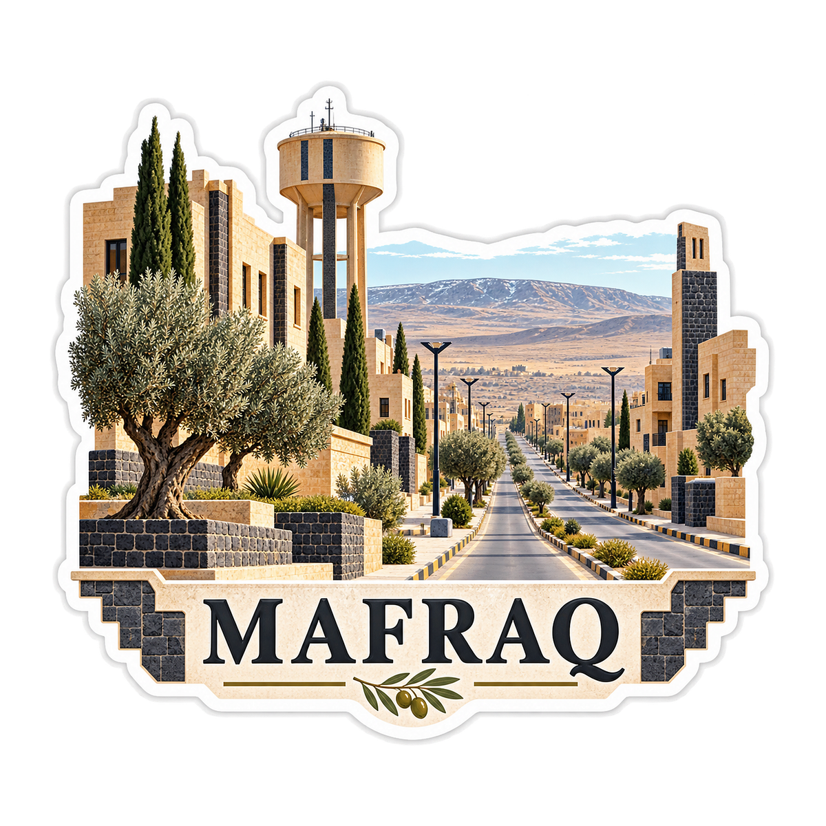 Mafraq Desert Boulevard Landscape Vinyl Decal Stickers