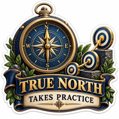 Navy Golden Compass with Practice Targets Art Vinyl Decal Stickers