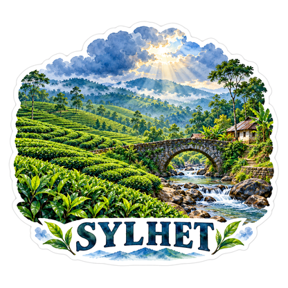 Sylhet Tea Gardens Stone Bridge Art Vinyl Decal Stickers