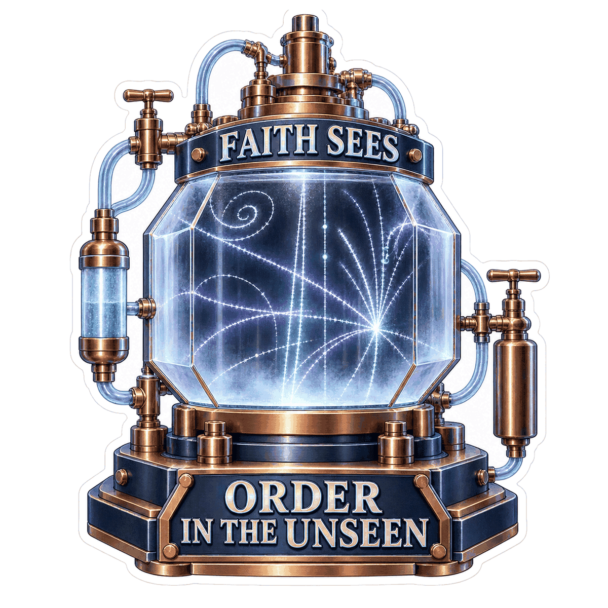 Glowing Glass Chamber Faith Quote Art Vinyl Decal Stickers