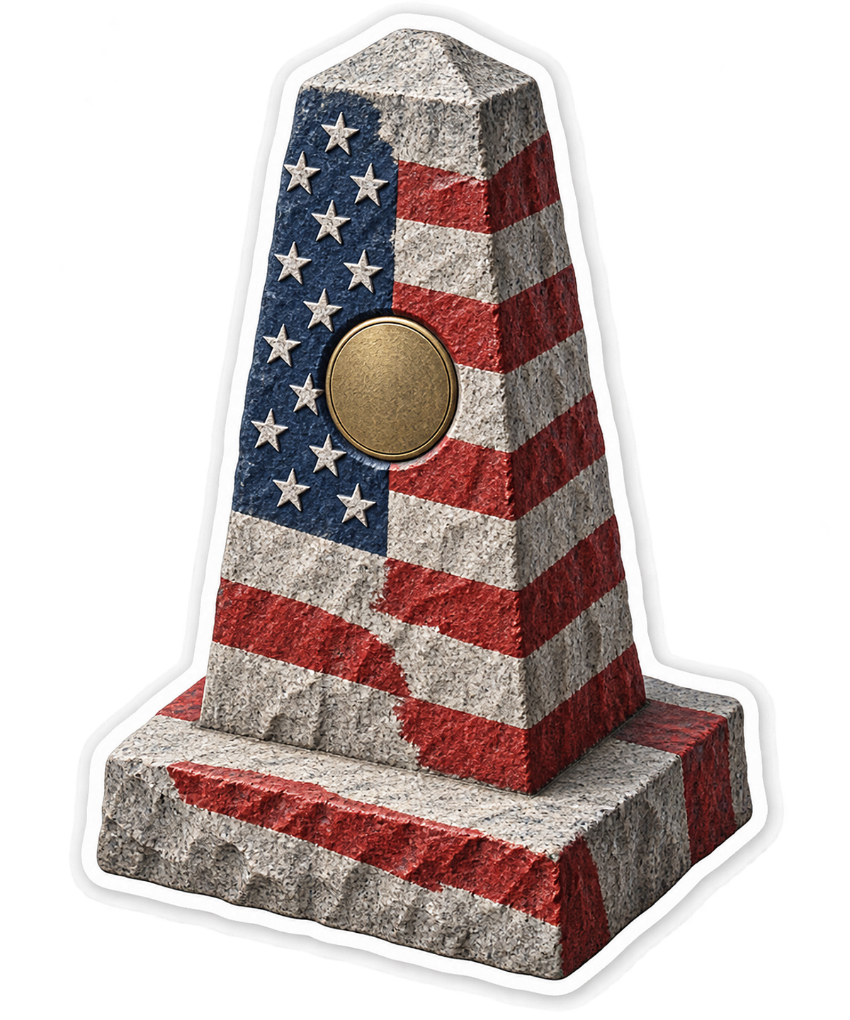 US Flag Granite Marker Art Vinyl Decal Stickers