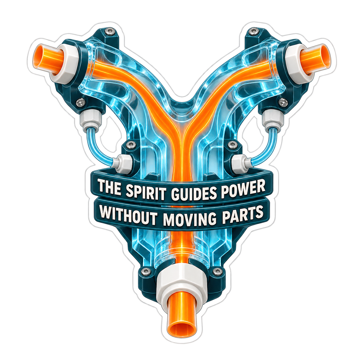 Spirit Blue and Orange Branching Pipes Art Vinyl Decal Stickers