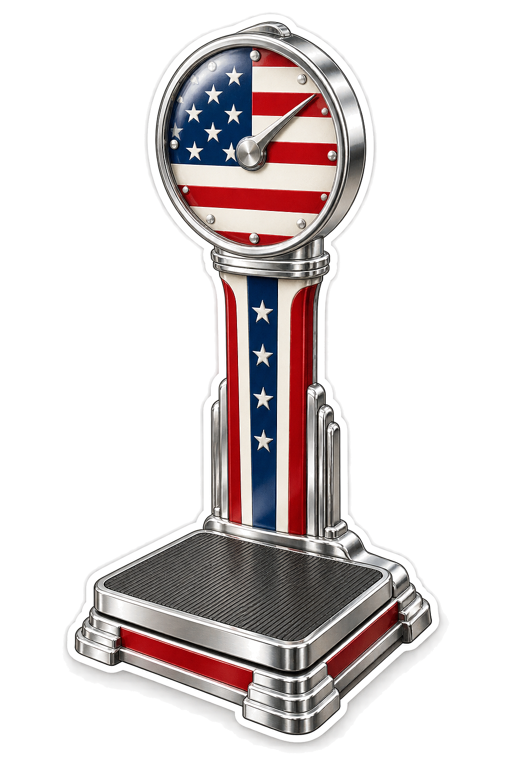 US Flag Luggage Weighing Scale Art Vinyl Decal Stickers