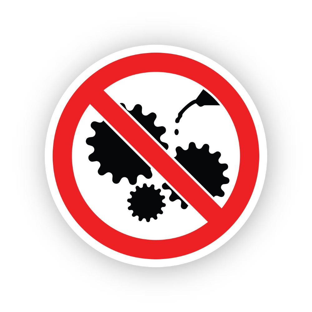 Red Crossed Three Gears and Oil Drop Circle Vinyl Decal Stickers