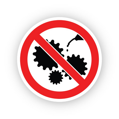 Red Crossed Three Gears and Oil Drop Circle Vinyl Decal Stickers
