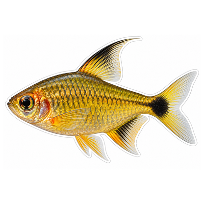 Golden Tetra with Curved Black Dorsal Fin Vinyl Decal Stickers