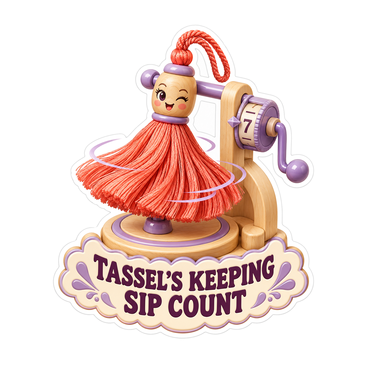Coral Tassel Purple Counting Crank Quote Art Vinyl Decal Stickers