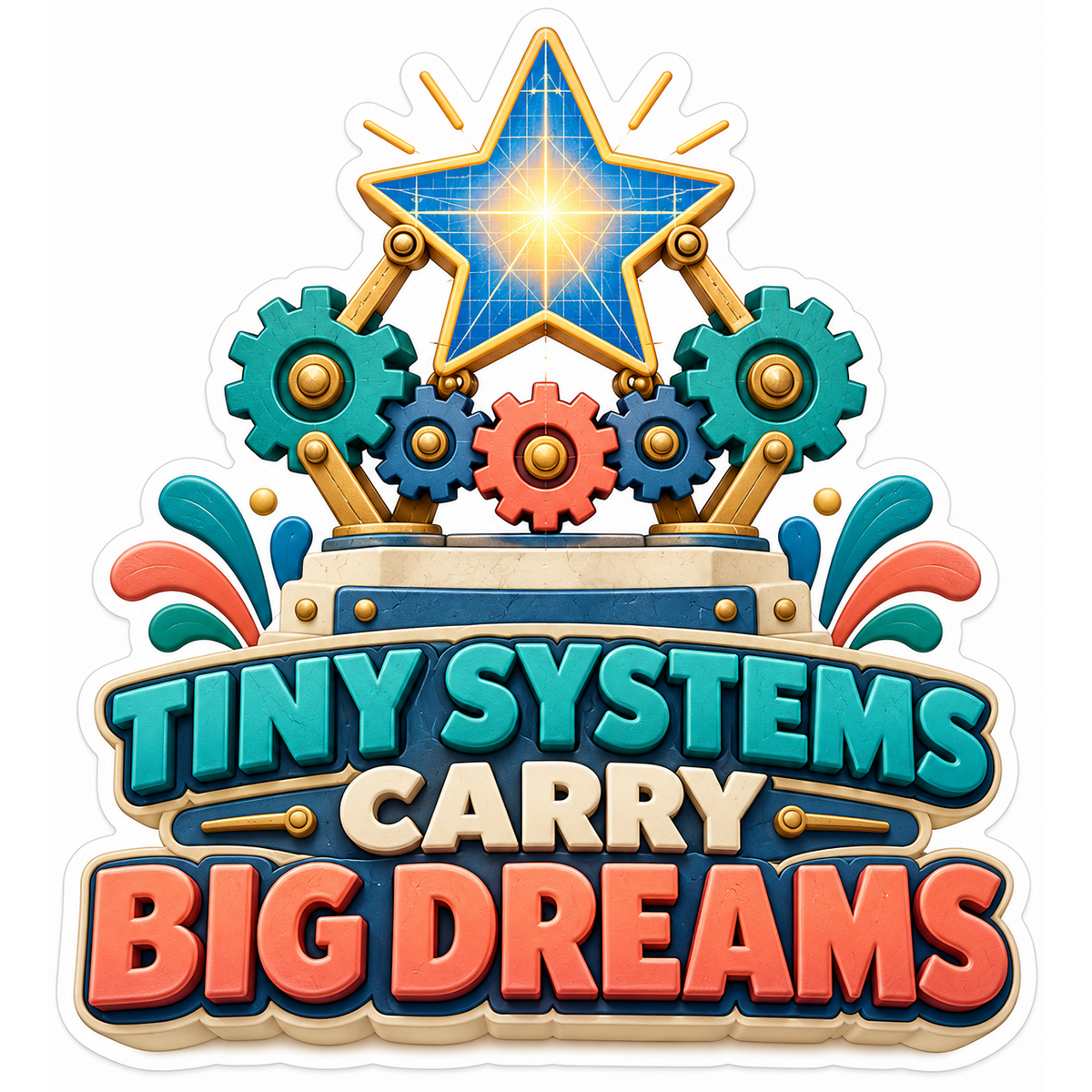 Star Gears Tiny Systems Big Dreams Vinyl Decal Stickers