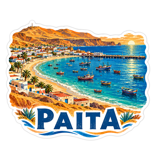 Paita Coastal Bay Fishing Boats Art Vinyl Decal Stickers