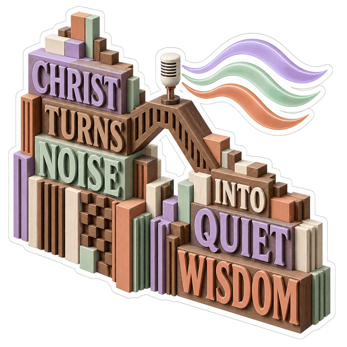 Wooden Sound Blocks Christ Quote Art Vinyl Decal Stickers