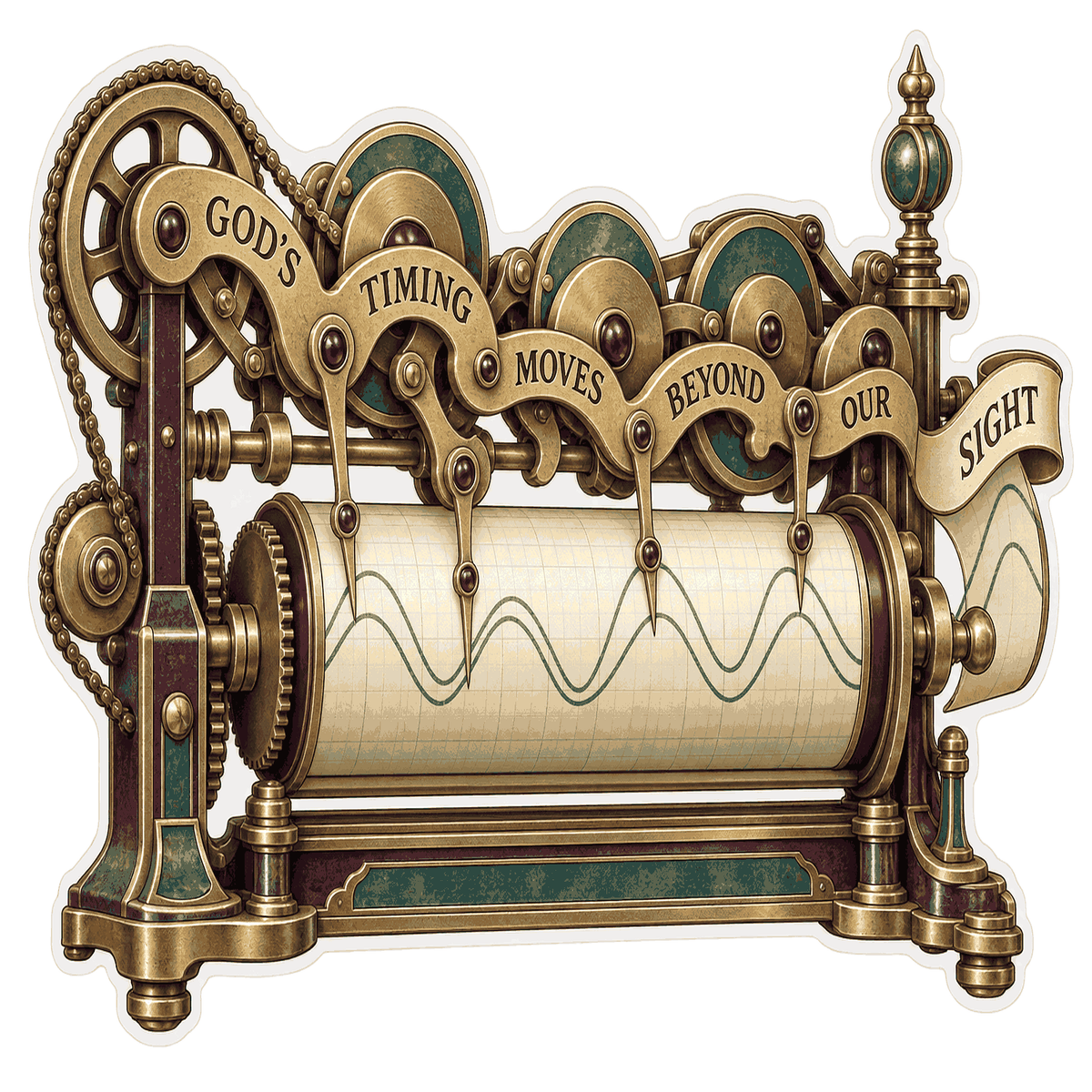 Brass Wave Chart God Quote Art Vinyl Decal Stickers