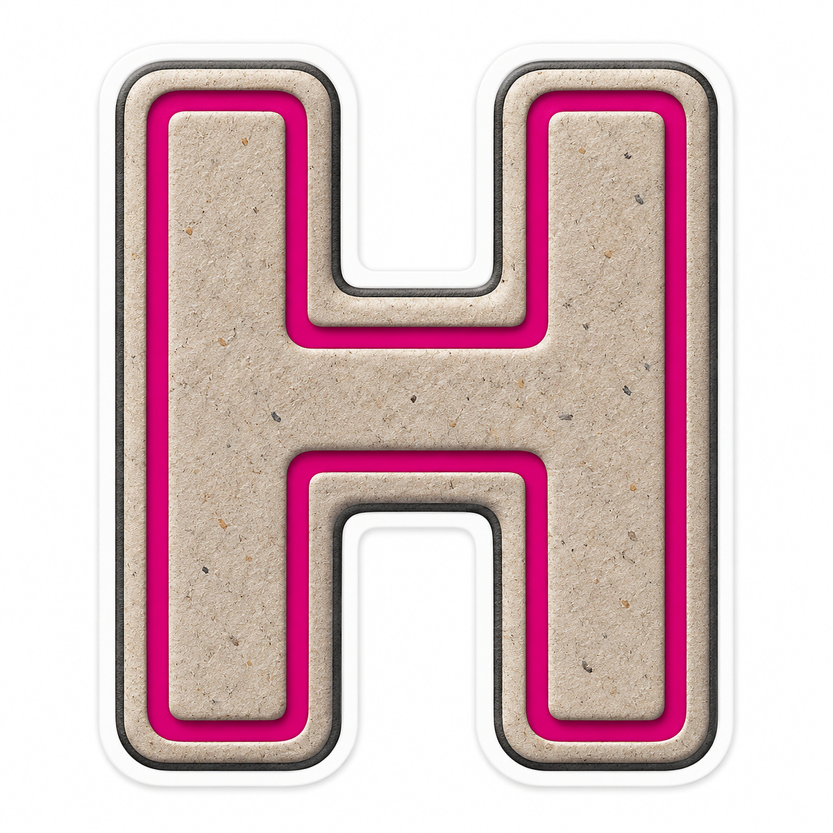 Warm Gray Magenta Stripe Letter H Vinyl Decal Stickers