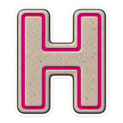Warm Gray Magenta Stripe Letter H Vinyl Decal Stickers