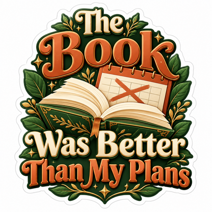 Open Book Cancelled Calendar Plans Quote Vinyl Decal Stickers
