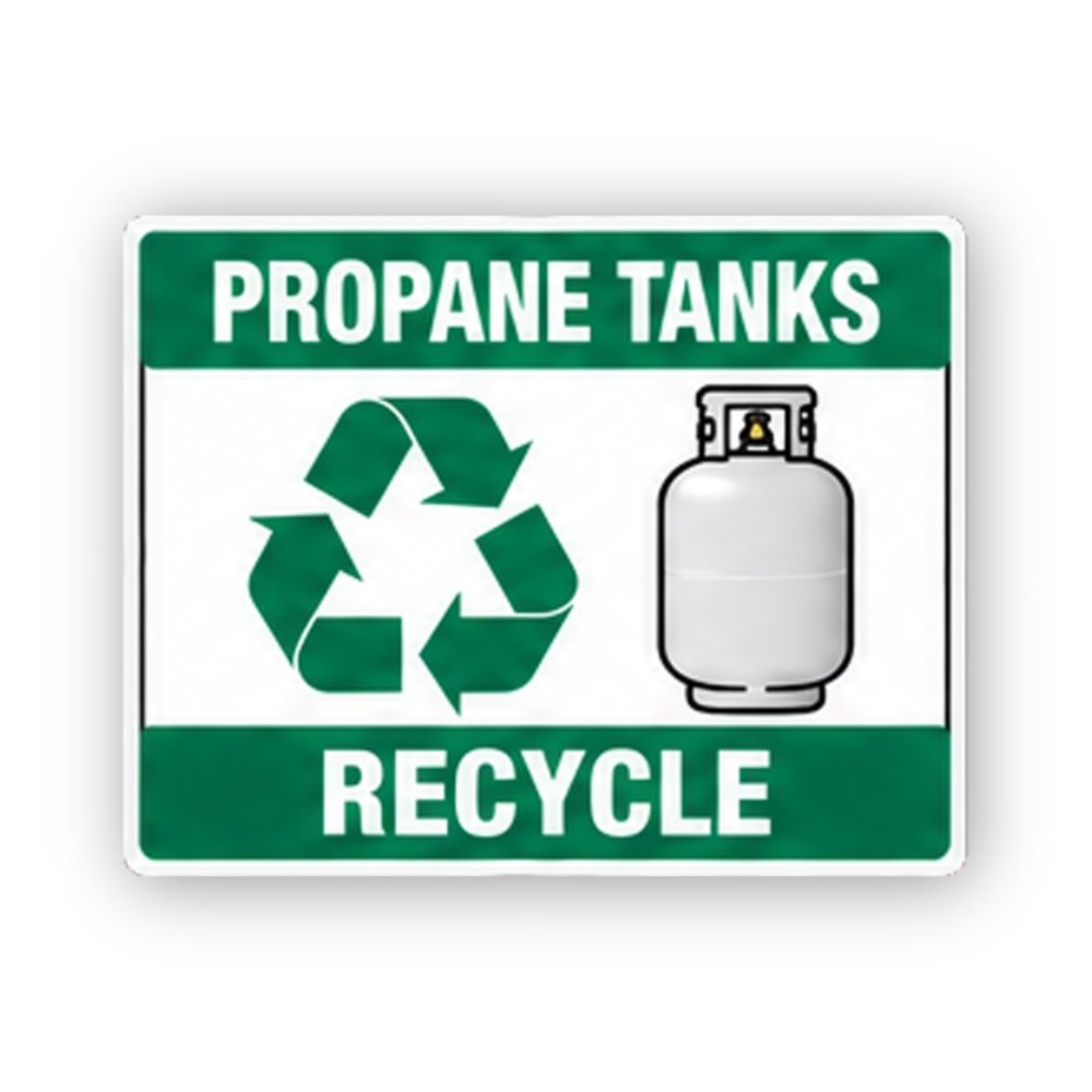 Green Propane Tank Recycle Arrows Panel Vinyl Decal Stickers