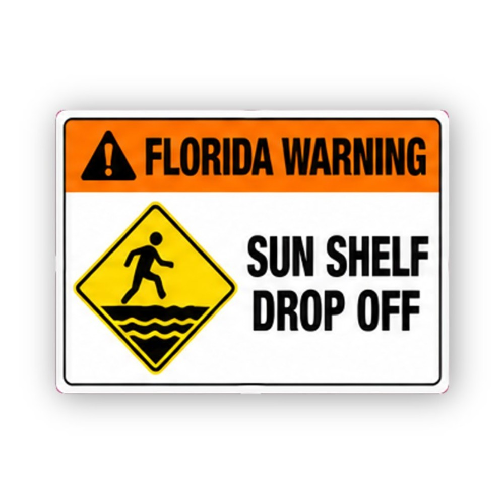 Orange Florida Drop Off Figure Panel Vinyl Decal Stickers