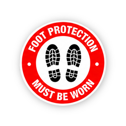 Red Foot Protection Shoeprint Ring Circle Vinyl Decal Stickers