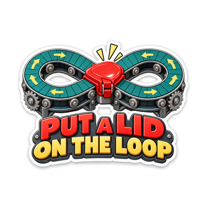 Green Loop Conveyor and Red Lid Art Vinyl Decal Stickers