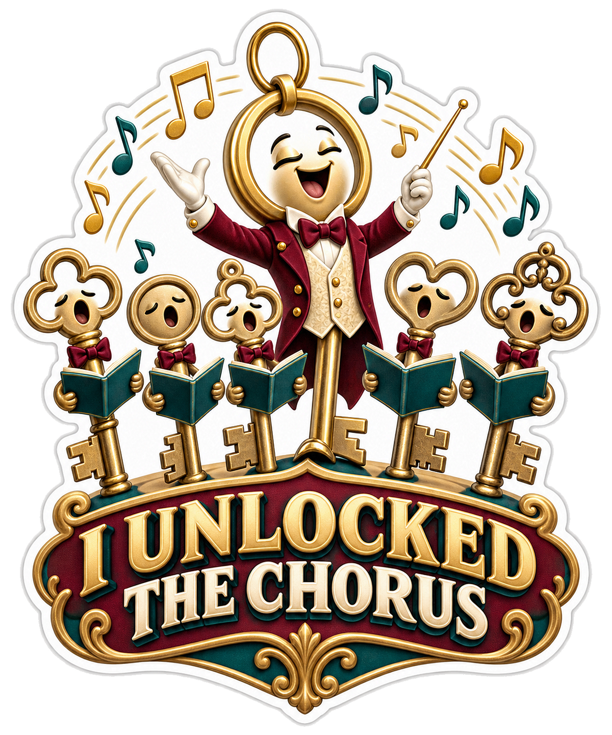 Golden Keys Singing Chorus Art Vinyl Decal Stickers
