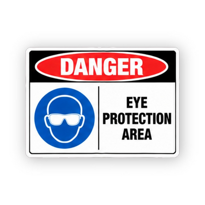 Black Danger Eye Protection Left Head Panel Vinyl Decal Stickers