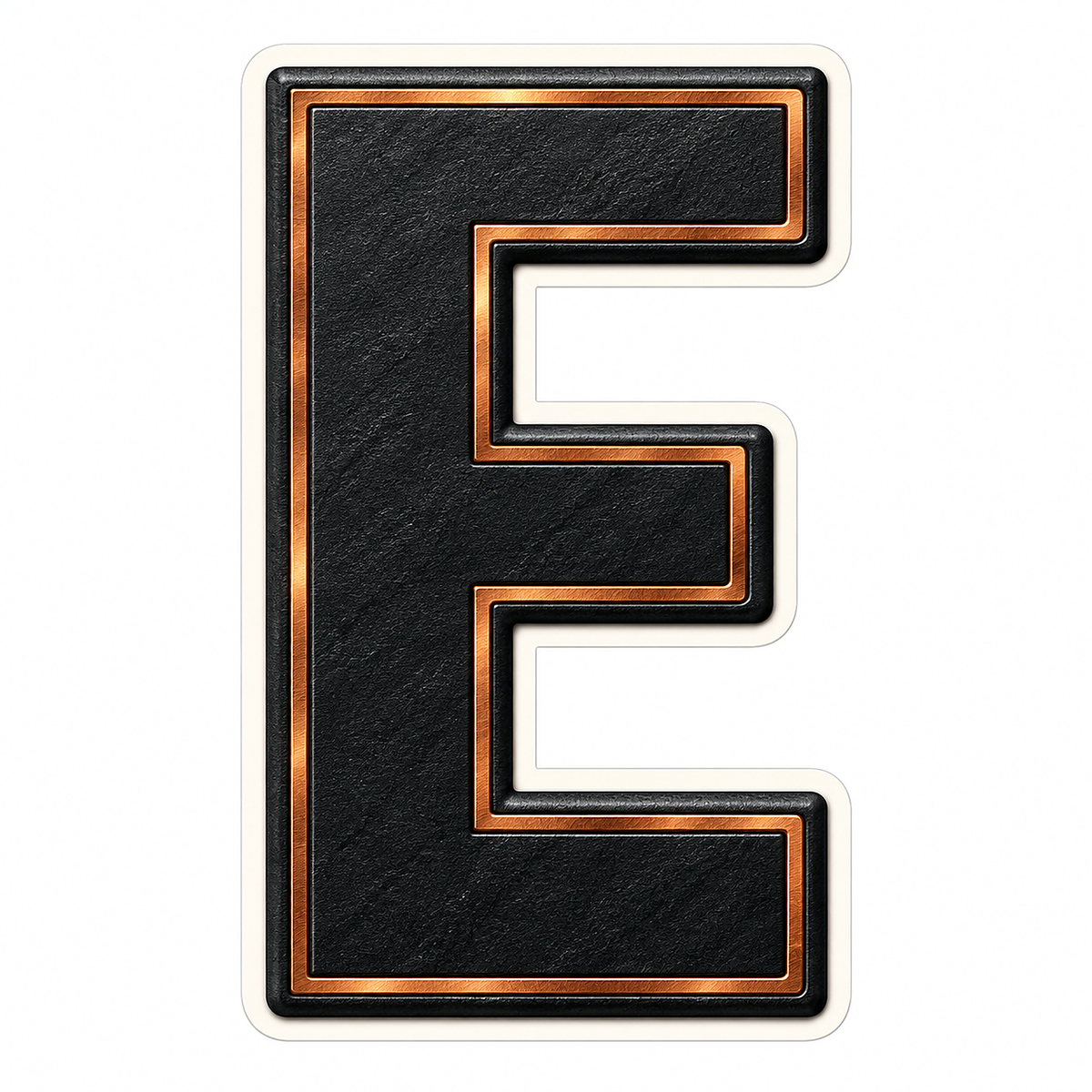 Black Slate Copper Trim Letter E Vinyl Decal Stickers