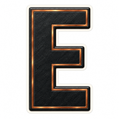 Black Slate Copper Trim Letter E Vinyl Decal Stickers