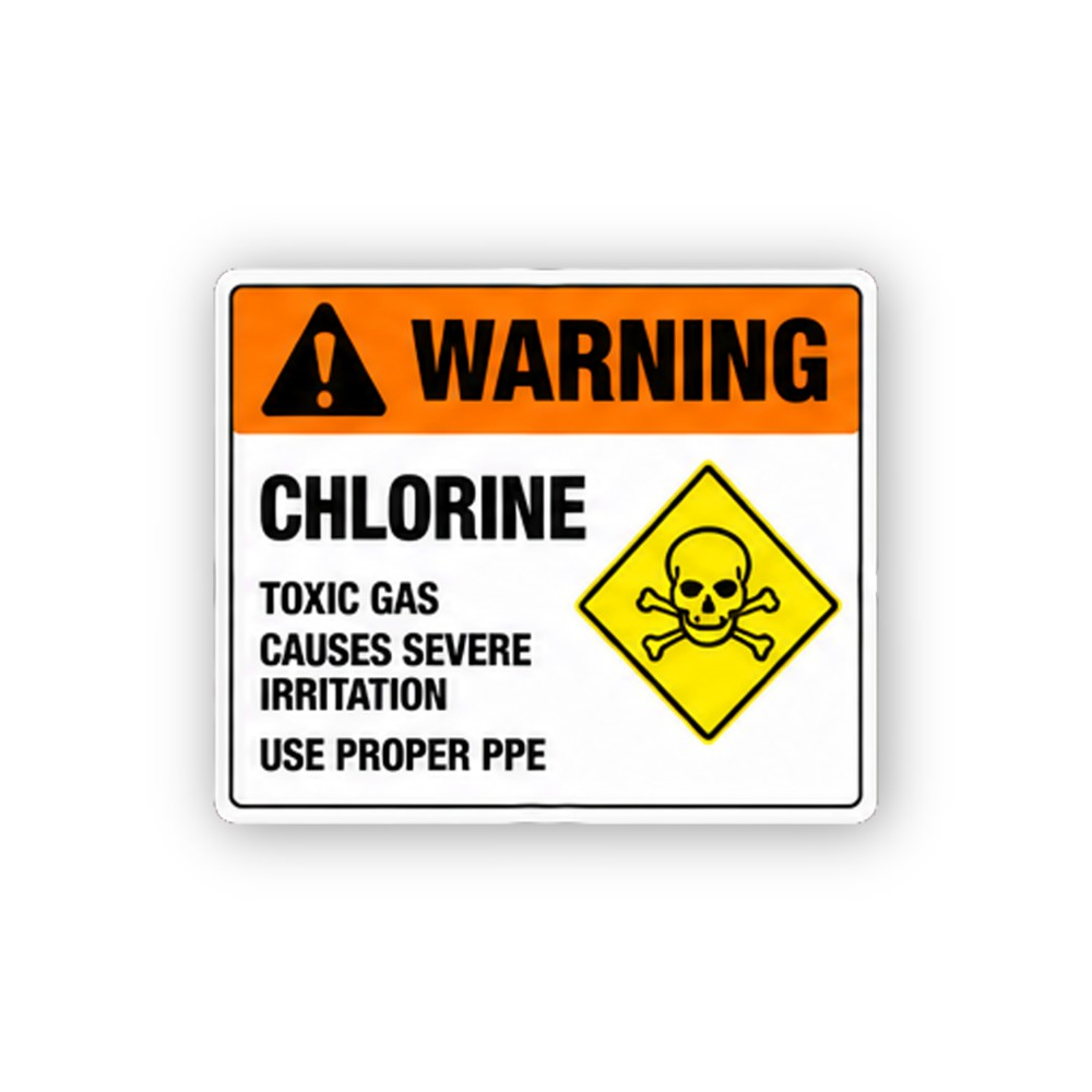 Orange Warning Skull Yellow Diamond Panel Vinyl Decal Stickers