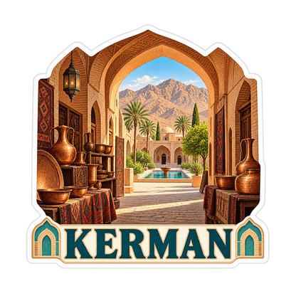 Kerman Copper Bazaar Courtyard Art Vinyl Decal Stickers