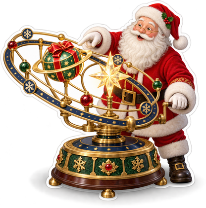 Santa Turning Gift Orbit Model Art Vinyl Decal Stickers
