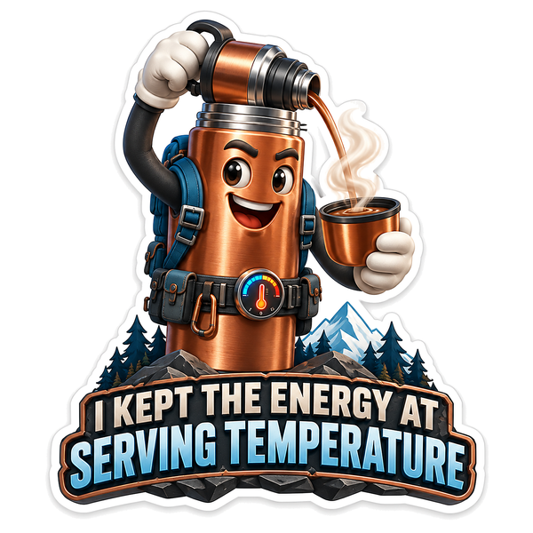 Copper Flask Character with Mountain Scene Vinyl Decal Stickers