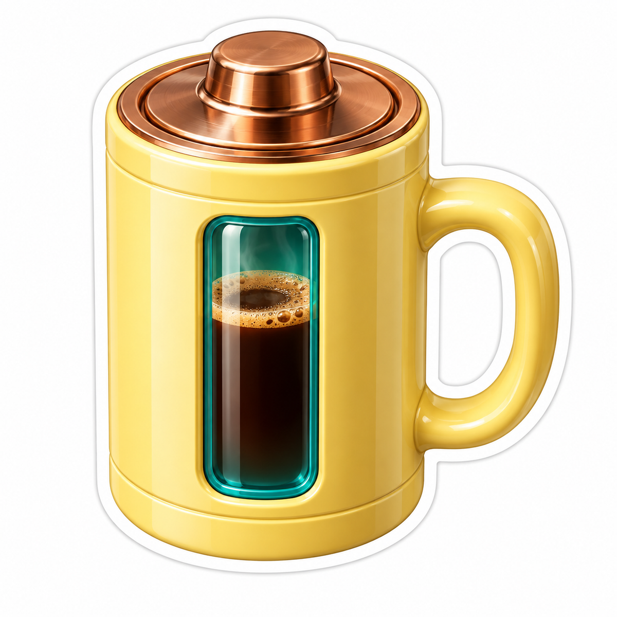 Yellow Copper Lid Coffee Mug Art Vinyl Decal Stickers