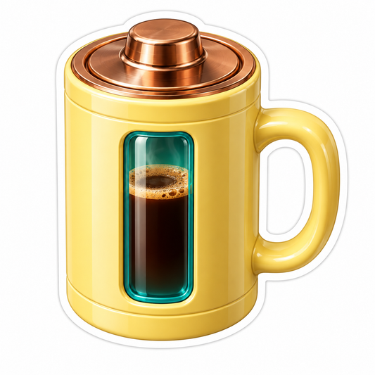 Yellow Copper Lid Coffee Mug Art Vinyl Decal Stickers