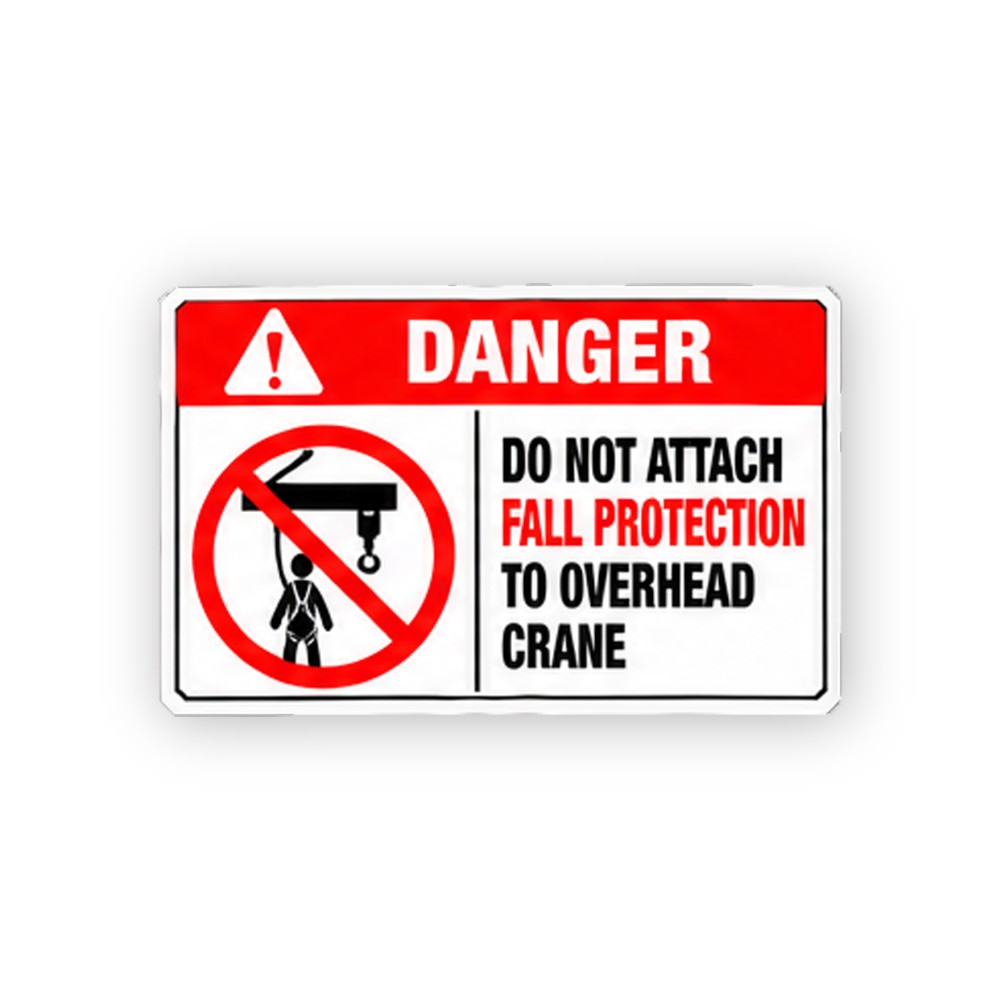 Red Overhead Crane Harness Text Panel Vinyl Decal Stickers