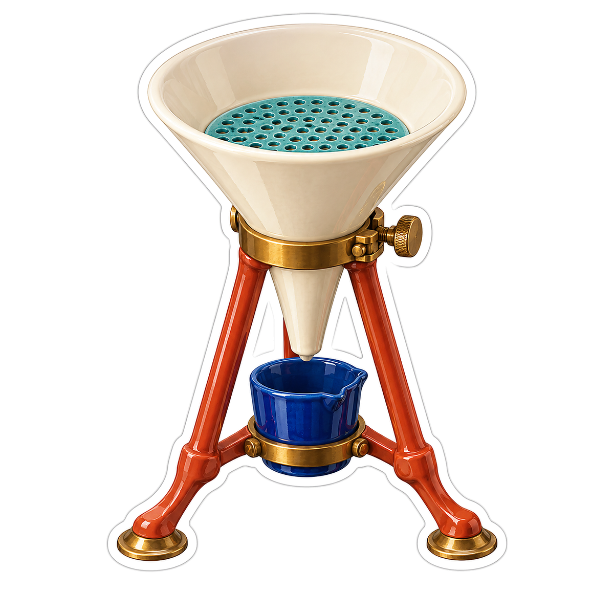 Cream Funnel Red Tripod Blue Cup Art Vinyl Decal Stickers
