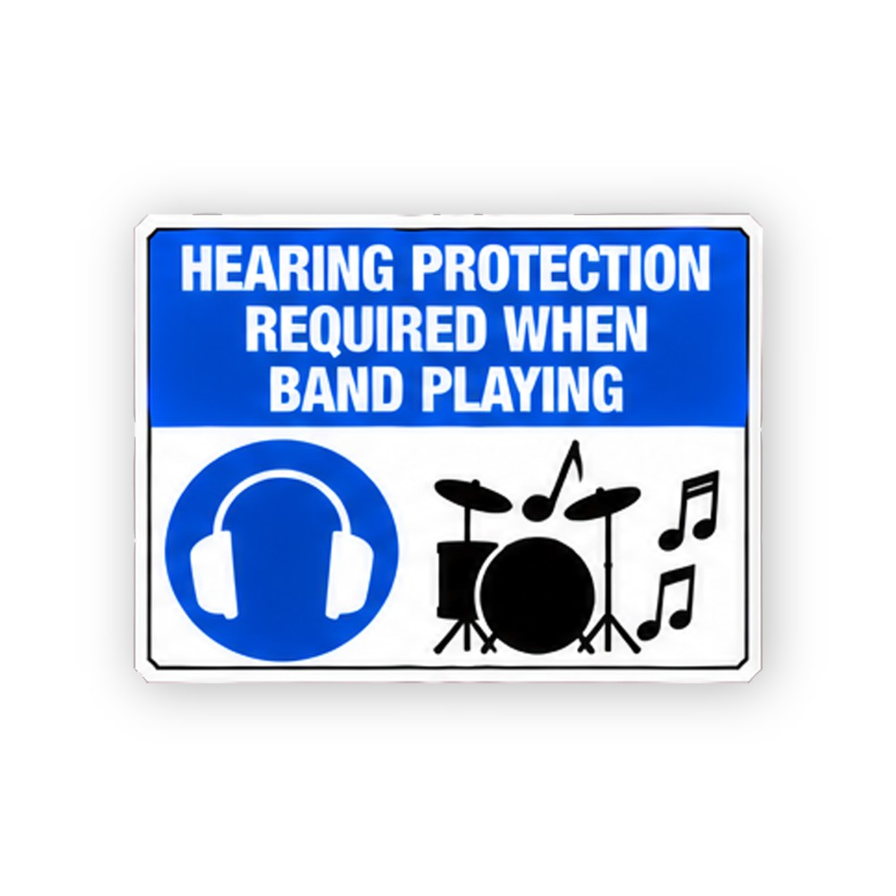 Blue Band Drums Notes Headphones Panel Vinyl Decal Stickers