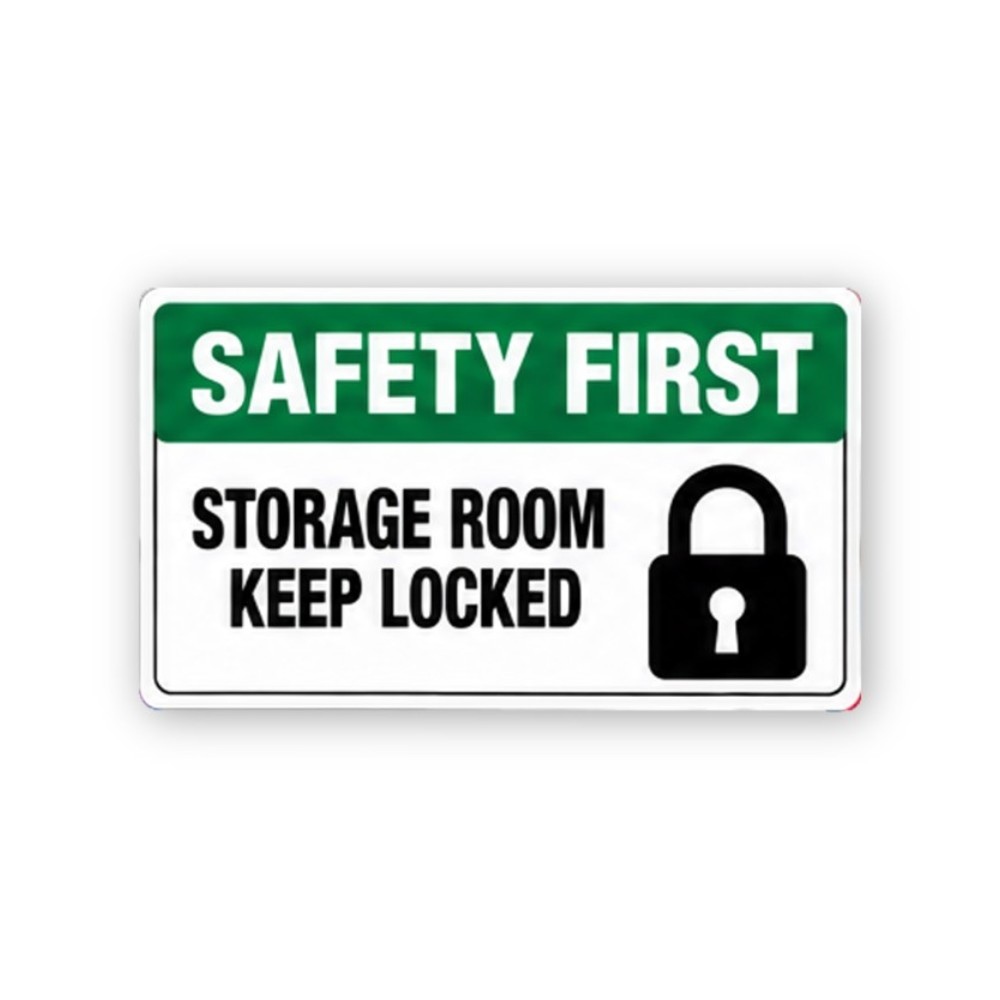 Green Storage Room Locked Padlock Panel Vinyl Decal Stickers