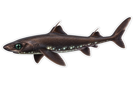 Dark Lantern Shark Silver Speckle Art Vinyl Decal Stickers