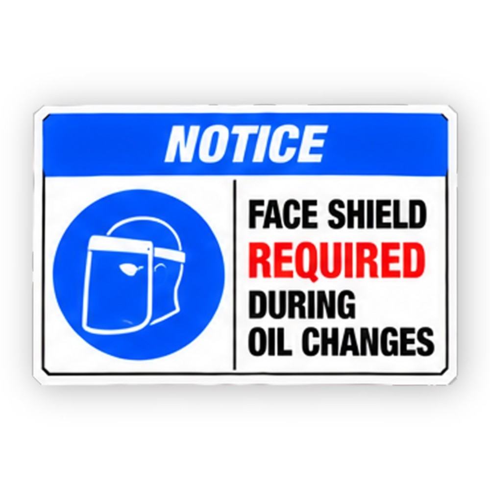 Blue Oil Changes Face Shield Panel Vinyl Decal Stickers