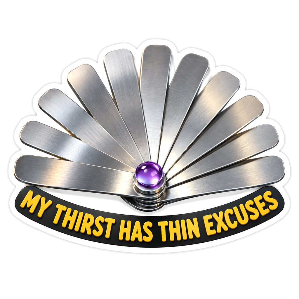 Silver Fan of Thin Blades with Purple Gem Vinyl Decal Stickers