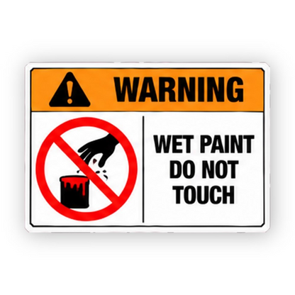 Orange Wet Paint Crossed Hand Panel Vinyl Decal Stickers