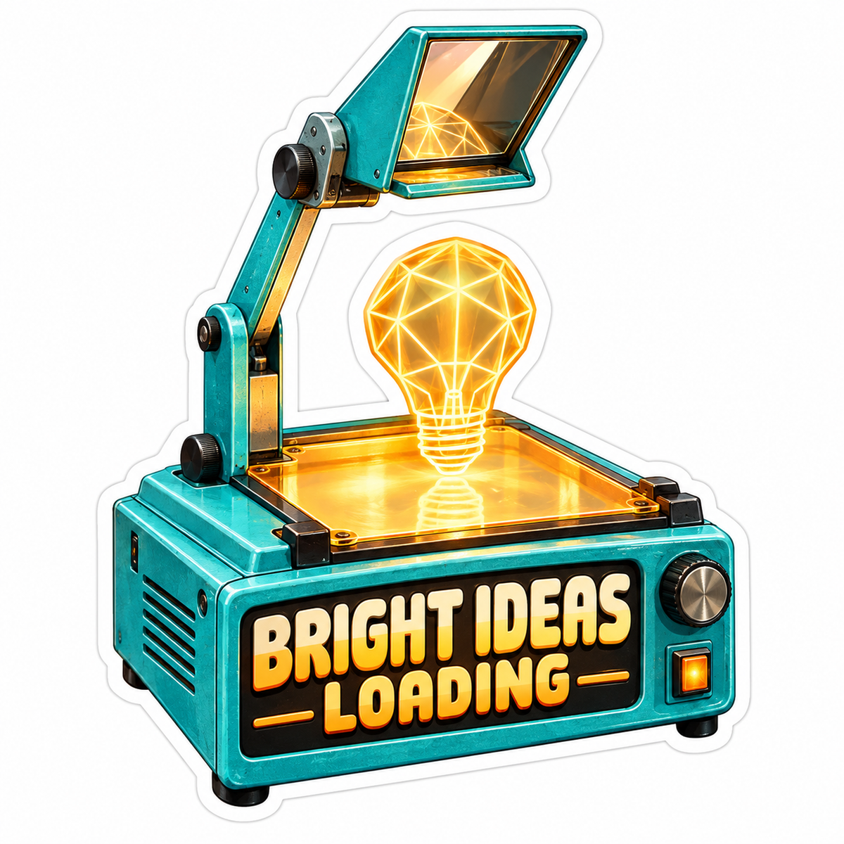 Teal Projector Bright Ideas Loading Art Vinyl Decal Stickers