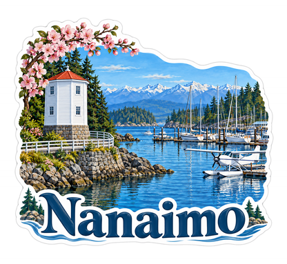 Nanaimo White Bastion and Harbor Art Vinyl Decal Stickers