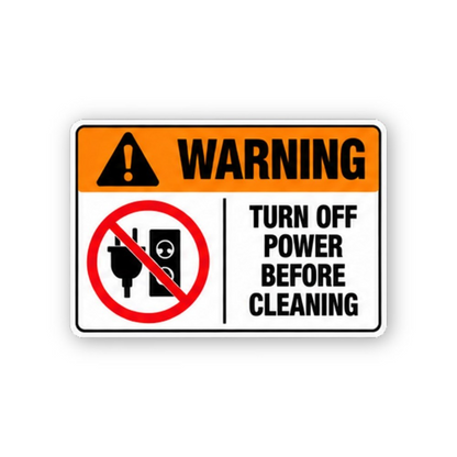 Orange Cleaning Crossed Plug Socket Panel Vinyl Decal Stickers