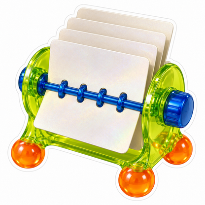 Clear Lime Rotating Index Card Stand Vinyl Decal Stickers