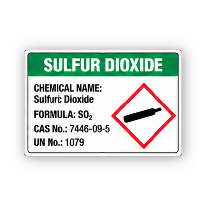Green Sulfur Dioxide Cylinder Diamond Panel Vinyl Decal Stickers