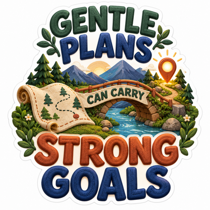 Mountain Bridge Gentle Plans Goals Quote Art Vinyl Decal Stickers