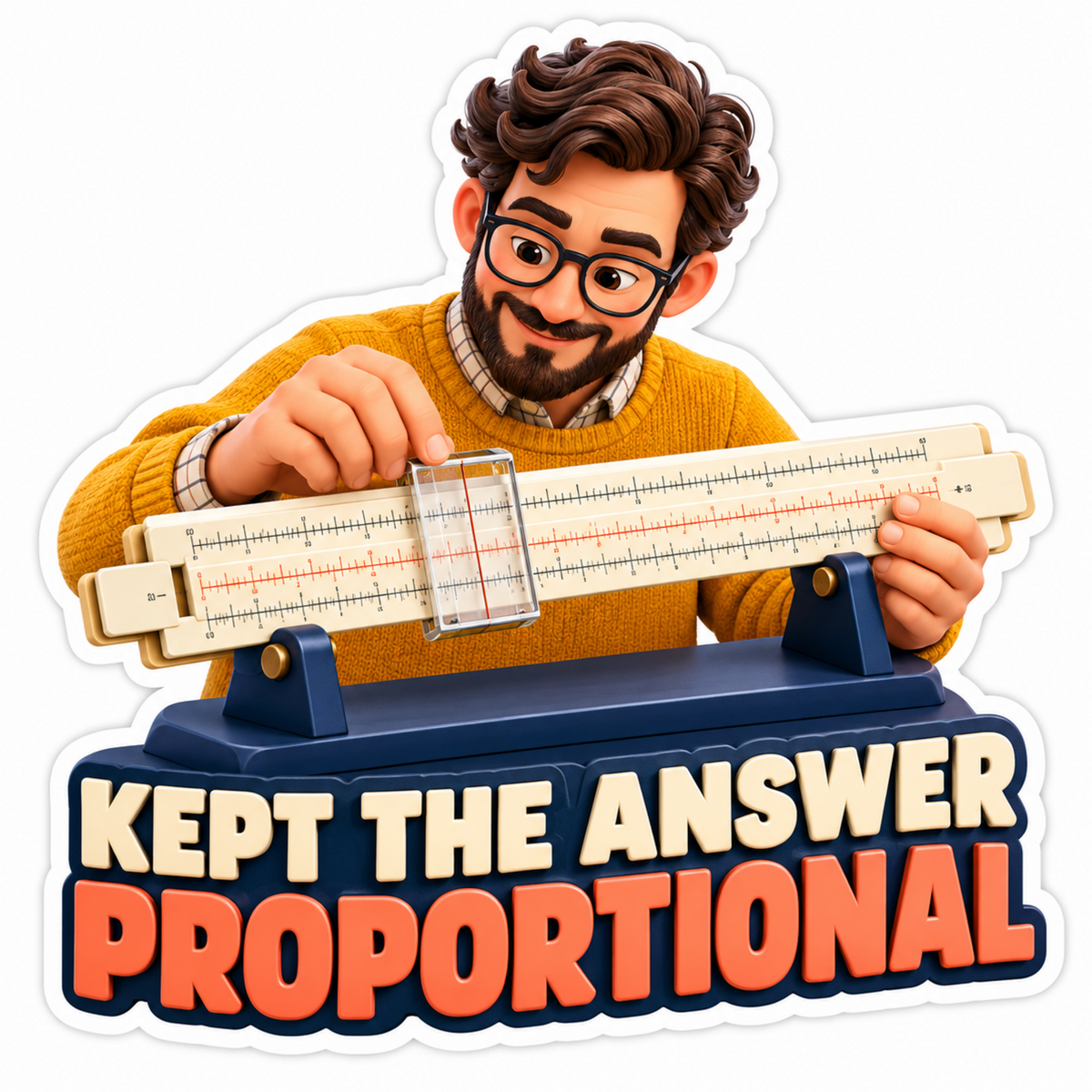 Kept the Answer Proportional Ruler Art Vinyl Decal Stickers